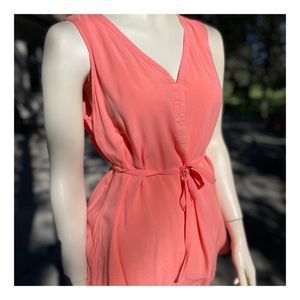 Thyme Maternity Tunic Tank Top V Neck Tie Waist Sz S